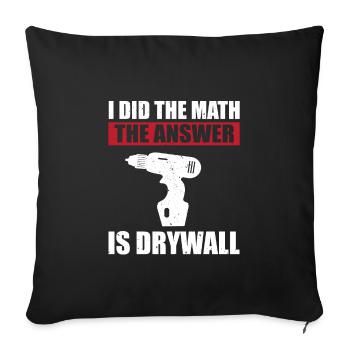 Drywall Installer - Sofa pillowcase 17,3'' x 17,3'' (45 x 45 cm) - black - Front