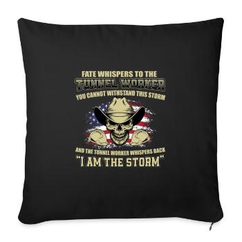 Great tunnel worker design - Sofa pillowcase 17,3'' x 17,3'' (45 x 45 cm) - black - Front
