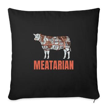 Fleisch Fan Meatarian - Sofakissenbezug 45 x 45 cm - Schwarz - Vorne