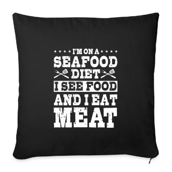 Meat diet - Sofa pillowcase 17,3'' x 17,3'' (45 x 45 cm) - black - Front