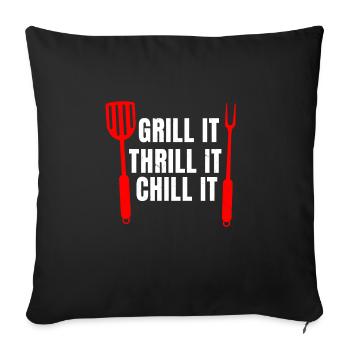 Lustigee BBQ Geschenkidee - Sofakissenbezug 45 x 45 cm - Schwarz - Vorne