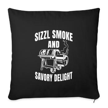 Fleisch Rauch Bekleidung Rauch BBQ - Sofakissenbezug 45 x 45 cm - Schwarz - Vorne