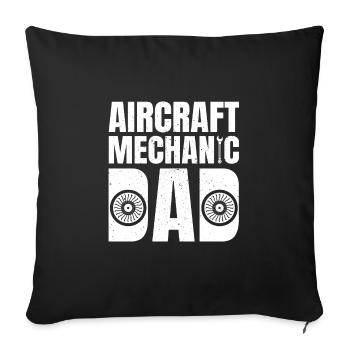 Aircraft mechanic dad - Sofa pillowcase 17,3'' x 17,3'' (45 x 45 cm) - black - Front