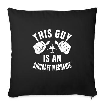 Funny Airplane Mechanic Design - Sofa pillowcase 17,3'' x 17,3'' (45 x 45 cm) - black - Front