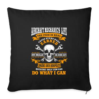 Awesome Airplane Mechanic Costume - Sofa pillowcase 17,3'' x 17,3'' (45 x 45 cm) - black - Front