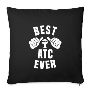 Meilleur contrôleur de la circulation aérienne de tous les temps - Housse de coussin décorative 45 x 45 cm - noir - Devant