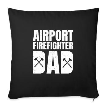 Airport Fire Brigade Papa - Sofa pillowcase 17,3'' x 17,3'' (45 x 45 cm) - black - Front