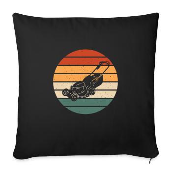 Retro lawn mower design - Sofa pillowcase 17,3'' x 17,3'' (45 x 45 cm) - black - Front