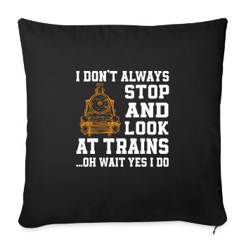 Classic Locomotive Railway Fan - Sofa pillowcase 17,3'' x 17,3'' (45 x 45 cm) - black - Front