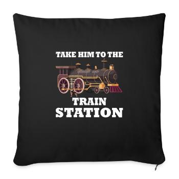 Station Lovers - Sofa pillowcase 17,3'' x 17,3'' (45 x 45 cm) - black - Front
