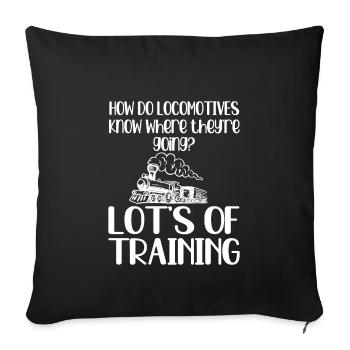 Cadeau de chemin de fer - Housse de coussin décorative 45 x 45 cm - noir - Devant