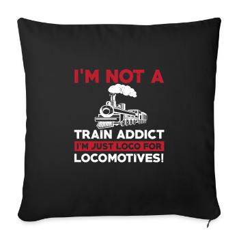 Drôle de costume d’amoureux de la locomotive - Housse de coussin décorative 45 x 45 cm - noir - Devant