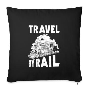 Travel by train - Sofa pillowcase 17,3'' x 17,3'' (45 x 45 cm) - black - Front