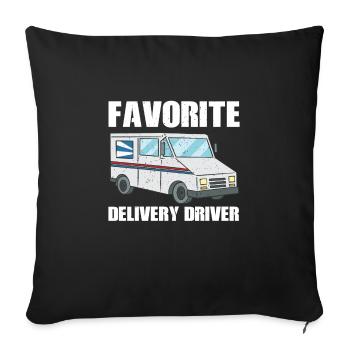 Costume préféré du chauffeur-livreur - Housse de coussin décorative 45 x 45 cm - noir - Devant