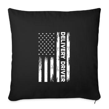 Tenue de chauffeur-livreur drapeau des États-Unis - Housse de coussin décorative 45 x 45 cm - noir - Devant