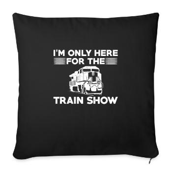 Fan de spectacles ferroviaires et passionné de modélisme ferroviaire - Housse de coussin décorative 45 x 45 cm - noir - Devant