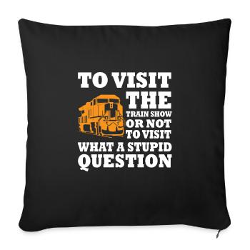 Amateurs de spectacles ferroviaires modélisme ferroviaire - Housse de coussin décorative 45 x 45 cm - noir - Devant