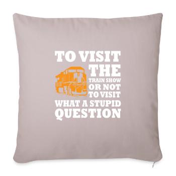 Train show lovers model railways - Sofa pillowcase 17,3'' x 17,3'' (45 x 45 cm) - light taupe - Front