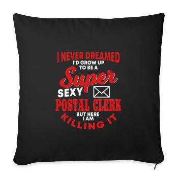 Funny postal worker shirt - Sofa pillowcase 17,3'' x 17,3'' (45 x 45 cm) - black - Front
