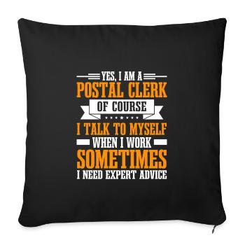 Funny Postal Clerk Costume - Sofa pillowcase 17,3'' x 17,3'' (45 x 45 cm) - black - Front