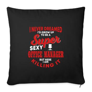 Funny office manager of the school office team - Sofa pillowcase 17,3'' x 17,3'' (45 x 45 cm) - black - Front