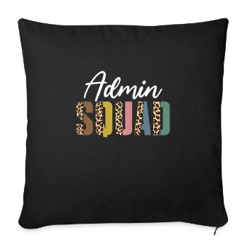 Admin squad leopard print - Sofa pillowcase 17,3'' x 17,3'' (45 x 45 cm) - black - Front