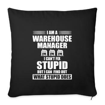 Funny Warehouse Manager Costume Logistics Service - Sofa pillowcase 17,3'' x 17,3'' (45 x 45 cm) - black - Front