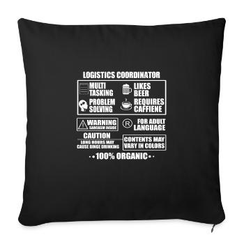 Drôle de coordinateur logistique - Housse de coussin décorative 45 x 45 cm - noir - Devant
