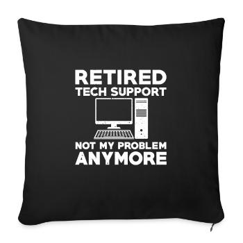 Retired Technical Support - Sofa pillowcase 17,3'' x 17,3'' (45 x 45 cm) - black - Front