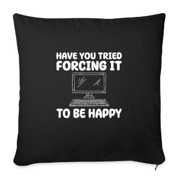 Funny Computer Geek Joke Costume - Sofa pillowcase 17,3'' x 17,3'' (45 x 45 cm) - black - Front
