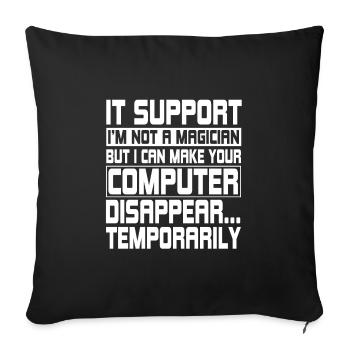 Drôle d’ingénieur informatique de support informatique - Housse de coussin décorative 45 x 45 cm - noir - Devant