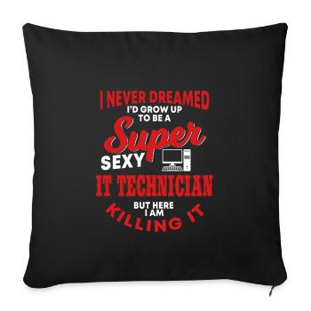 IT Support - Sofa pillowcase 17,3'' x 17,3'' (45 x 45 cm) - black - Front