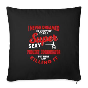 Drôle de coordinateur de projet Cadeau - Housse de coussin décorative 45 x 45 cm - noir - Devant