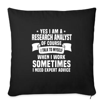 Sarcastic Research Analysts Shirt - Sofa pillowcase 17,3'' x 17,3'' (45 x 45 cm) - black - Front