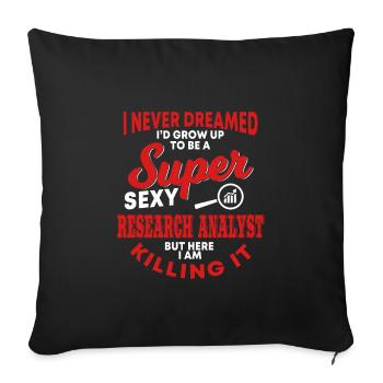 Research Analyst Outfit Market Research - Sofa pillowcase 17,3'' x 17,3'' (45 x 45 cm) - black - Front