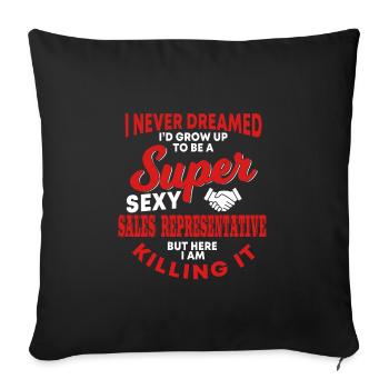 Grande tenue de représentant des ventes - Housse de coussin décorative 45 x 45 cm - noir - Devant