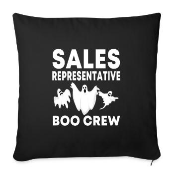 Sales Representative Boo Crew Halloween - Sofa pillowcase 17,3'' x 17,3'' (45 x 45 cm) - black - Front