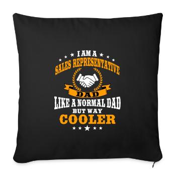 Funny Sales Rep Dad - Sofa pillowcase 17,3'' x 17,3'' (45 x 45 cm) - black - Front