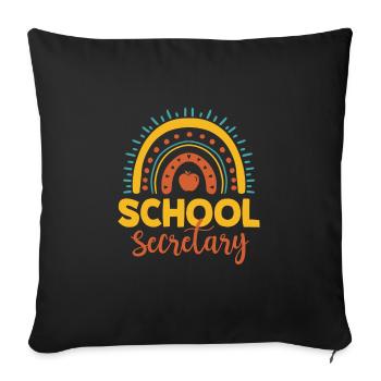 Appréciation de la secrétaire d’école mignonne - Housse de coussin décorative 45 x 45 cm - noir - Devant