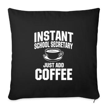 Grande secrétaire d’école amateur de café - Housse de coussin décorative 45 x 45 cm - noir - Devant