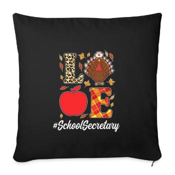 Cute School Secretary Thanksgiving Design - Sofa pillowcase 17,3'' x 17,3'' (45 x 45 cm) - black - Front