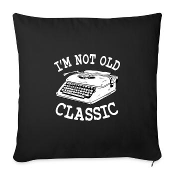 Machine à écrire vintage - Housse de coussin décorative 45 x 45 cm - noir - Devant