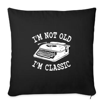 Machine à écrire vintage - Housse de coussin décorative 45 x 45 cm - noir - Devant