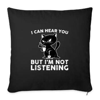 Funny Coffee Drinking Cat Clothing - Sofa pillowcase 17,3'' x 17,3'' (45 x 45 cm) - black - Front