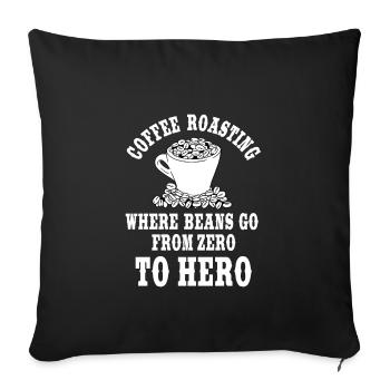 Funny Coffee Roaster Gift - Sofa pillowcase 17,3'' x 17,3'' (45 x 45 cm) - black - Front