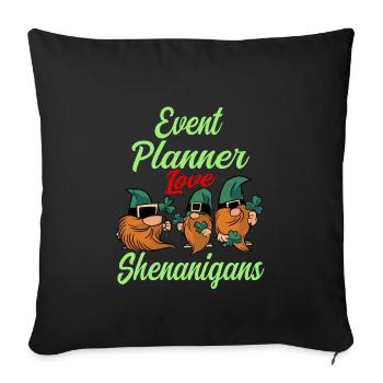 Funny event planner St. Patrick's Day - Sofa pillowcase 17,3'' x 17,3'' (45 x 45 cm) - black - Front