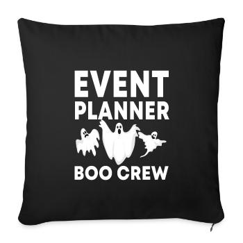 Eventplaner Boo Crew Gruseliges Halloween - Sofakissenbezug 45 x 45 cm - Schwarz - Vorne