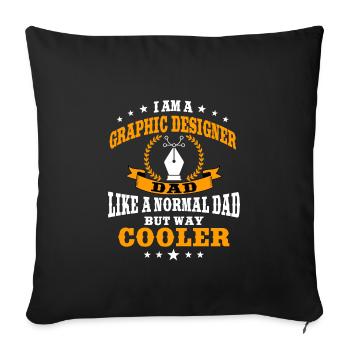 Graphic Dad Designer Outfit Father's Day - Sofa pillowcase 17,3'' x 17,3'' (45 x 45 cm) - black - Front