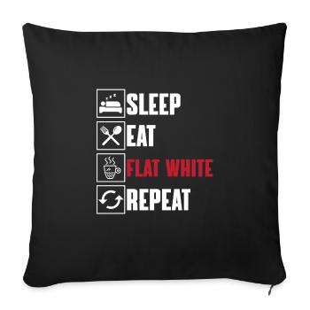 Funny Flat White Coffee Design - Sofa pillowcase 17,3'' x 17,3'' (45 x 45 cm) - black - Front