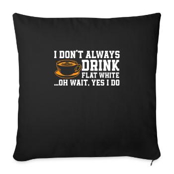 Funny Flat White Coffee Lover Design - Sofa pillowcase 17,3'' x 17,3'' (45 x 45 cm) - black - Front